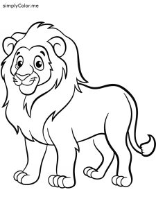 Lion coloring book page
