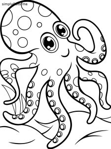Octopus coloring page printable, bold and easy Octopus coloring page printable