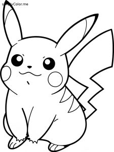 Pokemon pikachu coloring page, bold and easy Pokemon pikachu coloring page