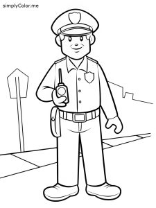 Police officer color page