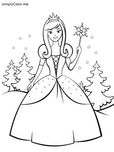 Princess christmas coloring page