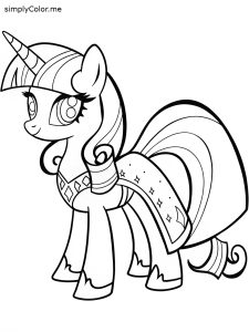 Princess Twilight Sparkle coloring page, bold and easy Princess twilight sparkle coloring page