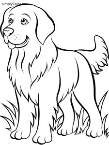 Realistic dog coloring page