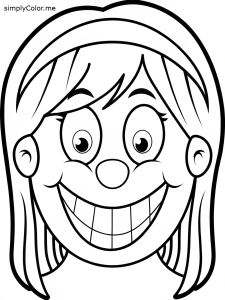 Smiling face coloring page