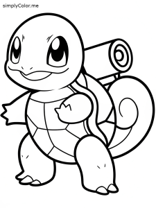 Squirtle coloring page printable, bold and easy Squirtle coloring page printable