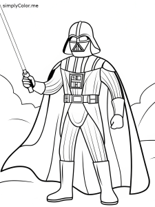Star wars darth vader coloring page, bold and easy Star wars darth vader coloring page