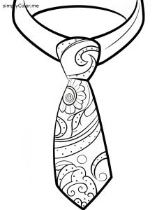 Tie coloring page