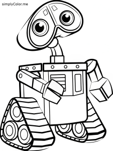Wall-e coloring page, bold and easy Wall-e coloring page