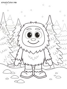 Abominable snowman coloring page