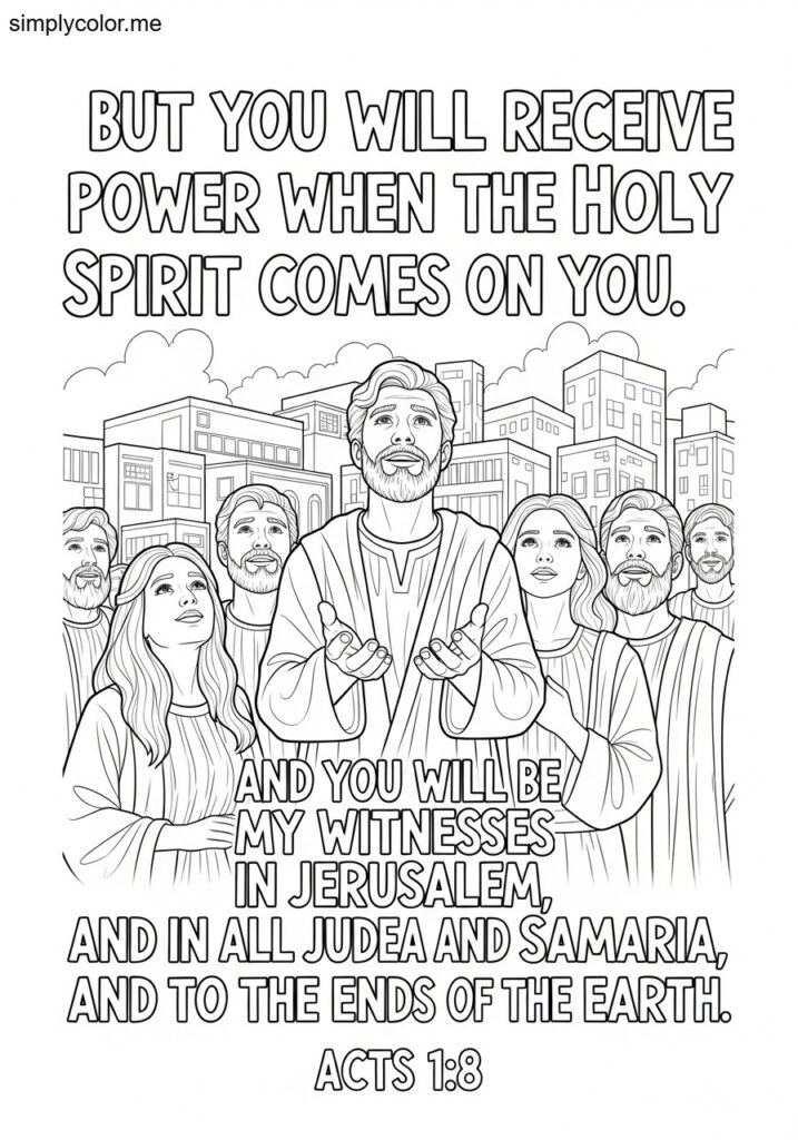 Acts 1:8 coloring page