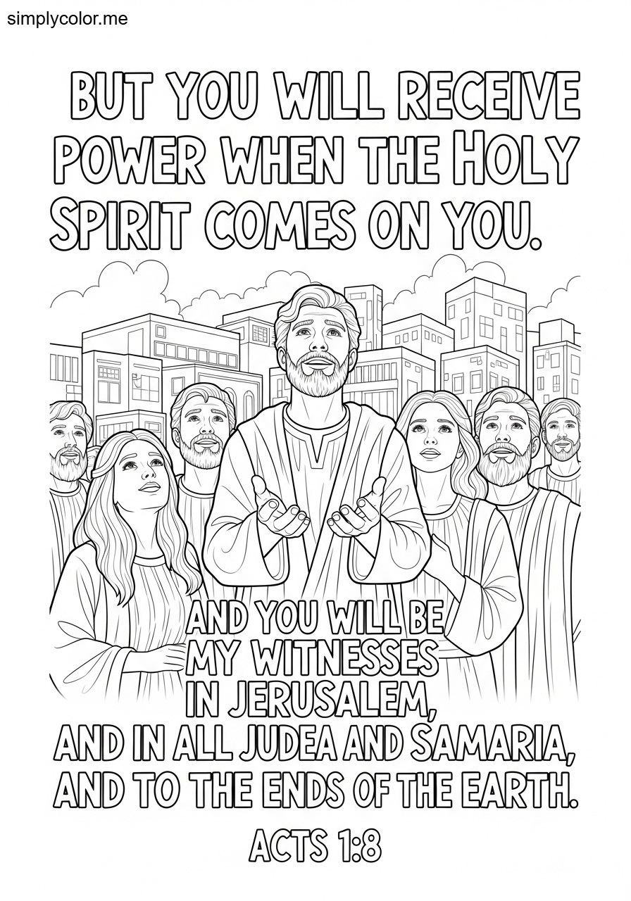 Acts 1:8 coloring page