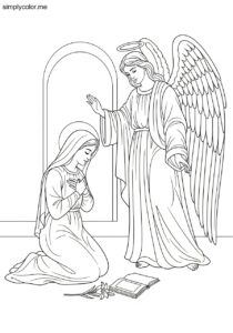 Angel appears to Mary coloring page