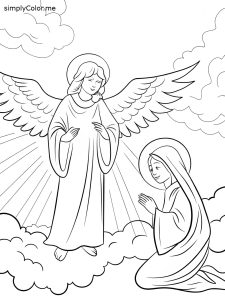 Angel appears to mary coloring page Angel appears to mary coloring page