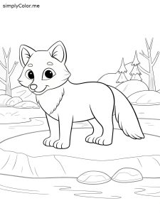 Arctic fox color page Arctic fox color page