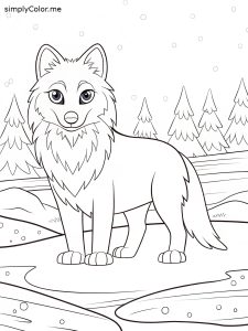 Arctic wolf coloring page Arctic wolf coloring page