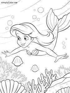 Ariel coloring sheet