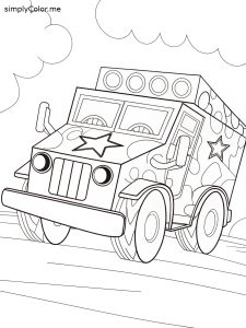 Army truck coloring page Army truck coloring page