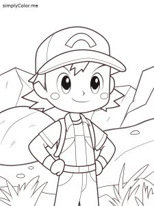 Ash coloring page Ash coloring page
