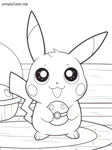 Baby pikachu coloring page