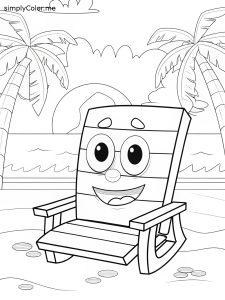 Beach chair coloring page Beach chair coloring page