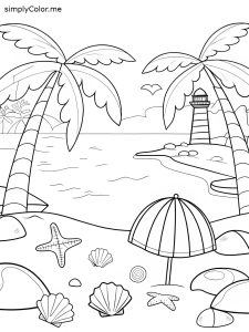 Beach coloring sheet printable Beach coloring sheet printable