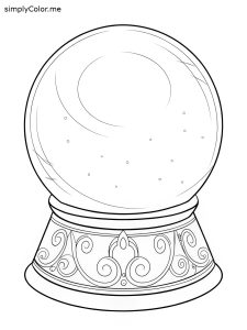 Blank snow globe coloring page
