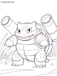 Blastoise pokemon card coloring page