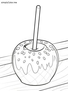 Candy apple coloring sheet Candy apple coloring sheet
