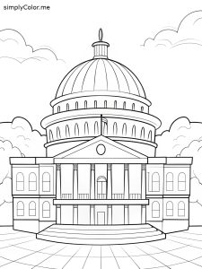 Capitol building coloring page