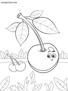 Cherry coloring sheet