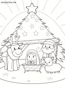 Christian christmas color sheet