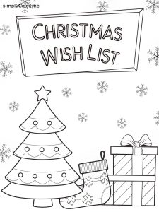 Christmas wish list coloring page