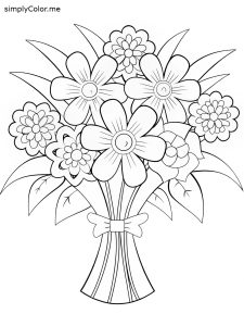 Coloring page bouquet of flowers