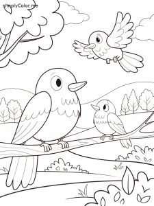 Coloring page of birds Coloring page of birds