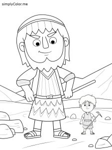 Coloring picture of David and Goliath Coloring picture of David and Goliath