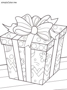 Coloring picture of a present