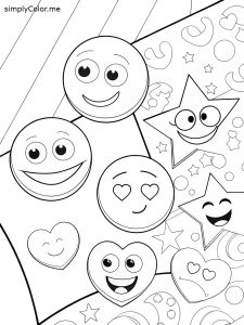 Coloring sheet emoji