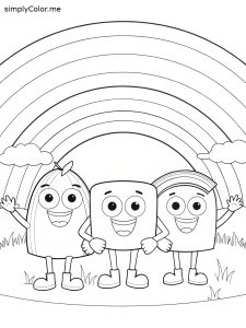 Coloring sheet rainbow friends