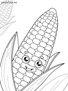 Corn cob coloring sheet