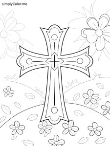 Cross coloring page