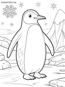 Emperor penguin coloring page