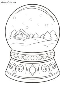Empty snow globe coloring page