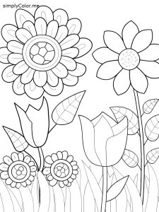 Floral coloring sheet