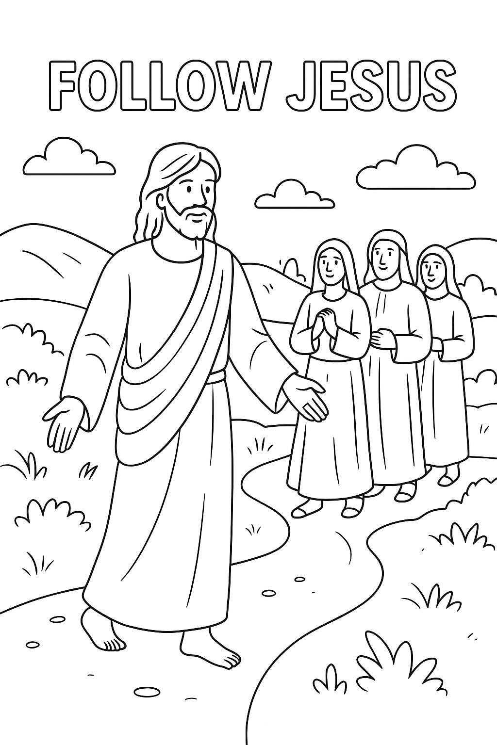 Follow Jesus coloring page