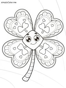 Four leaf clover color sheet