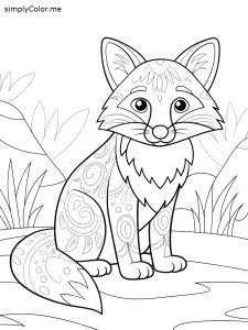 Fox adult coloring page Fox adult coloring page