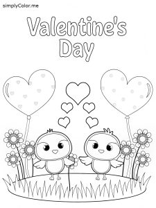 Free coloring sheet valentines day