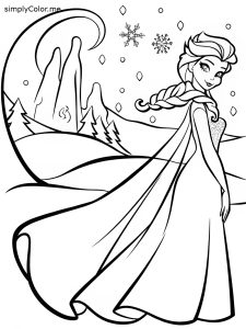 Free elsa coloring page