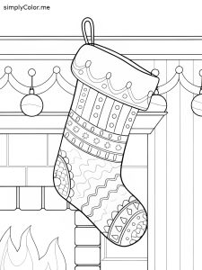 Free printable stocking coloring page