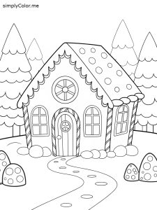 Gingerbread house coloring sheet free printable
